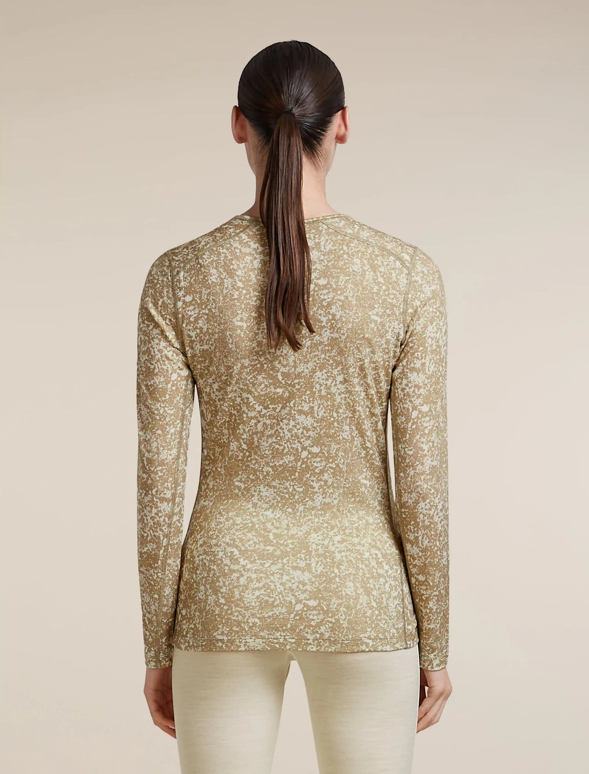 Women's Merino 200 Oasis Long Sleeve Thermal Crewe Moss Bloom AOP