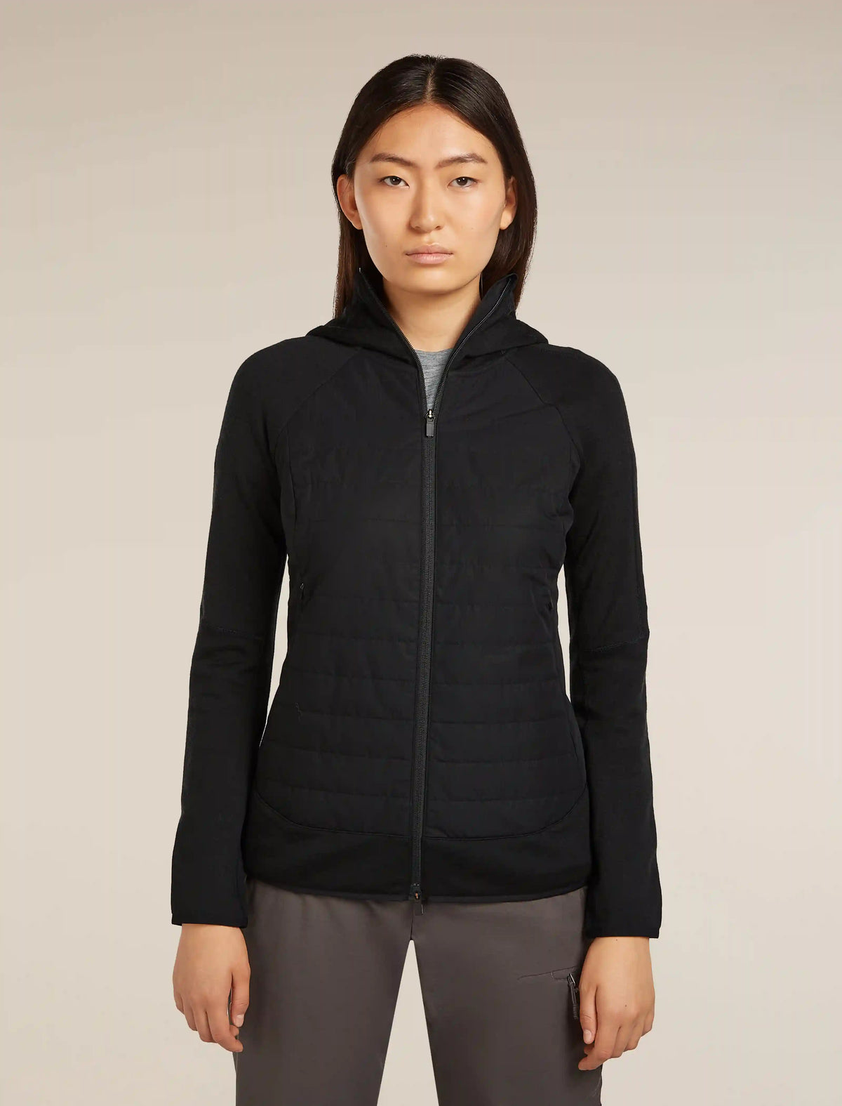 Women's Merino Blend Quantum Hybrid Long Sleeve Zip Hoodie