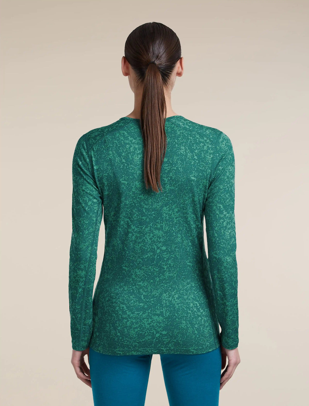 Women's Merino 200 Oasis Long Sleeve Thermal Crewe Moss Bloom AOP